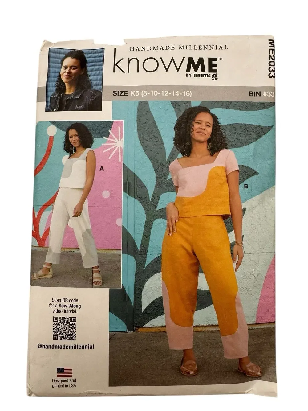 HANDMADE MILLENNIAL Know Me Top and Pants Pattern Size 8-10-12-14-16 Cut to 16